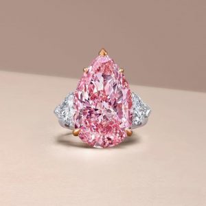 12.02 carat Fancy Vivid Pink Internally Flawless pear shape