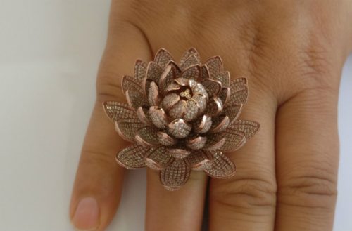 6,690 diamonds lotus ring