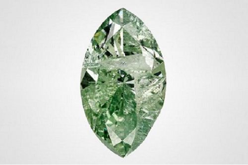 Green diamond glued