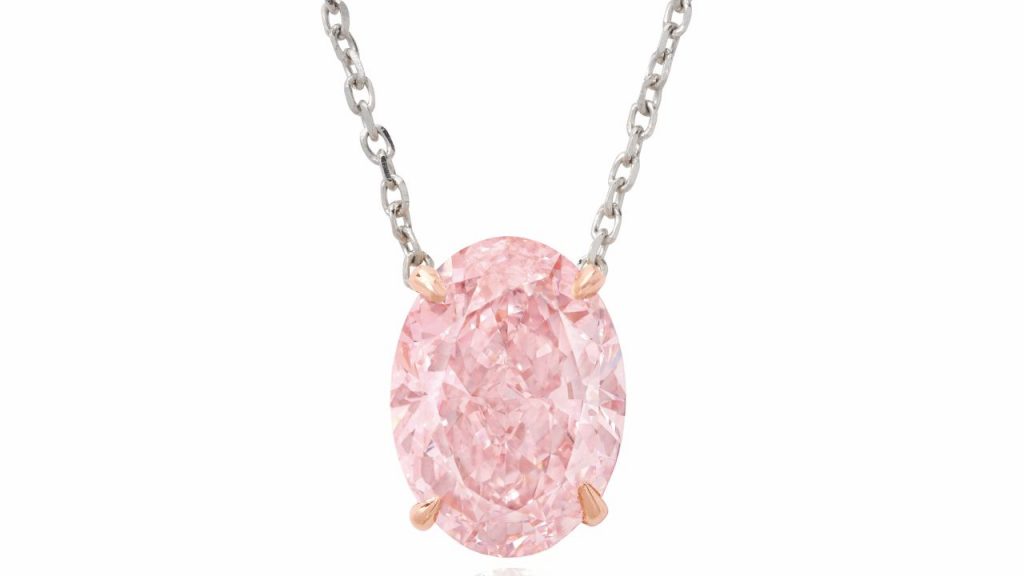 Pink diamond necklace