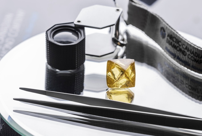 Vivid yellow rough diamond