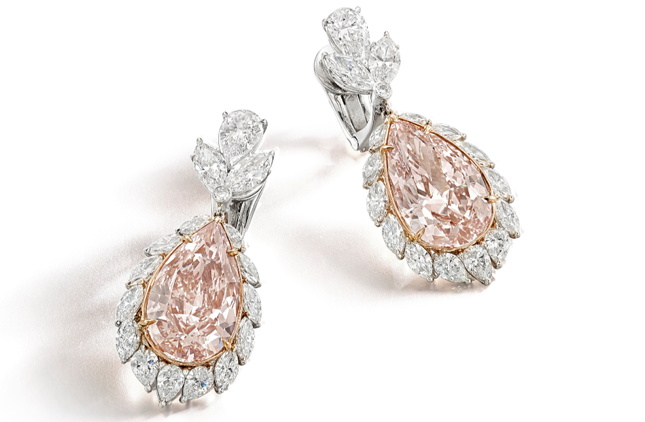 Pair of Pink Diamond Earrings