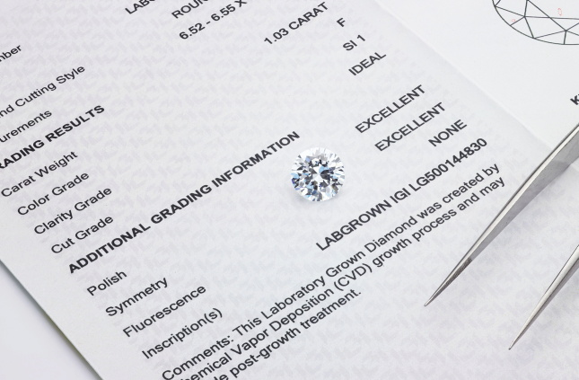IGI Diamond Grading Certificate