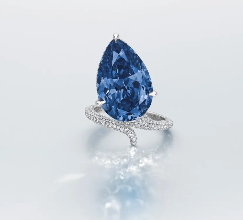The legendary Mellon Blue Diamond a 9.51-carat fancy vivid blue, internally flawless gem