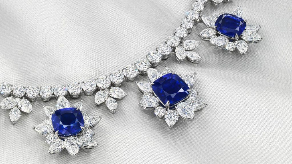 Kashmir Sapphire and Diamond Necklace