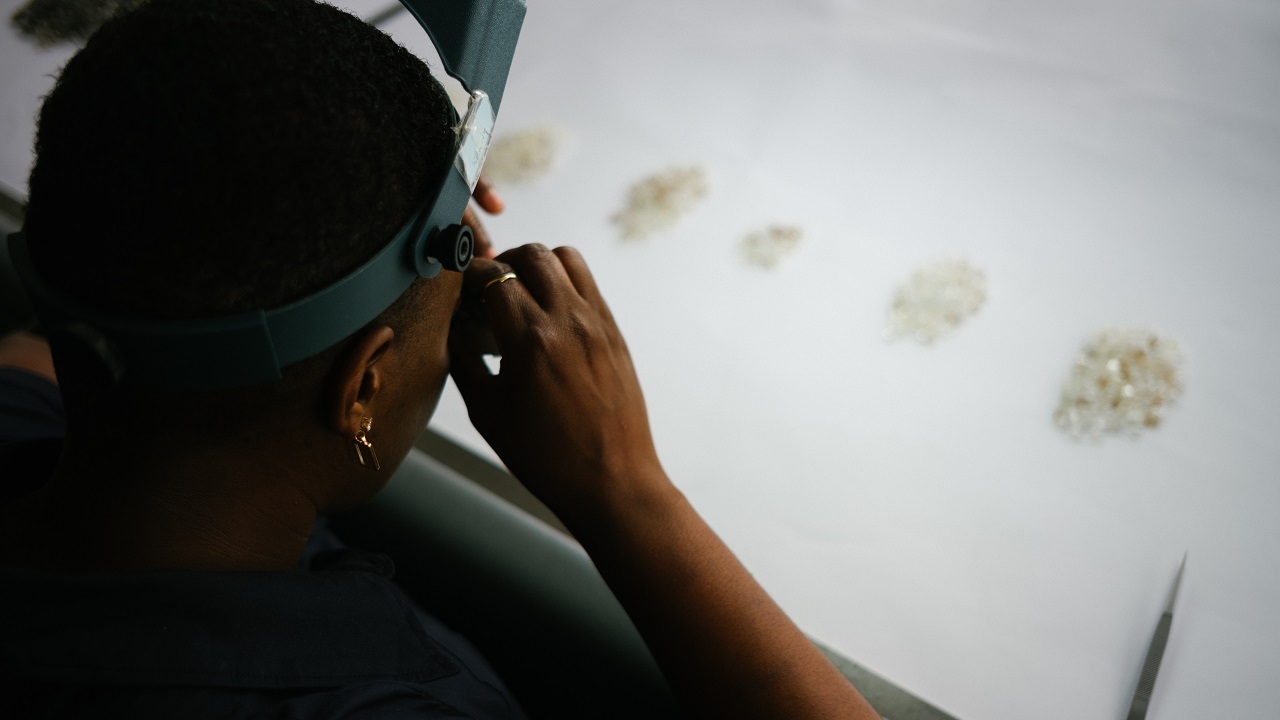 The flawless D-color unmounted Jwaneng 28.88 - cut from a 114.83-carat rough recovered at Botswana's Jwaneng mine