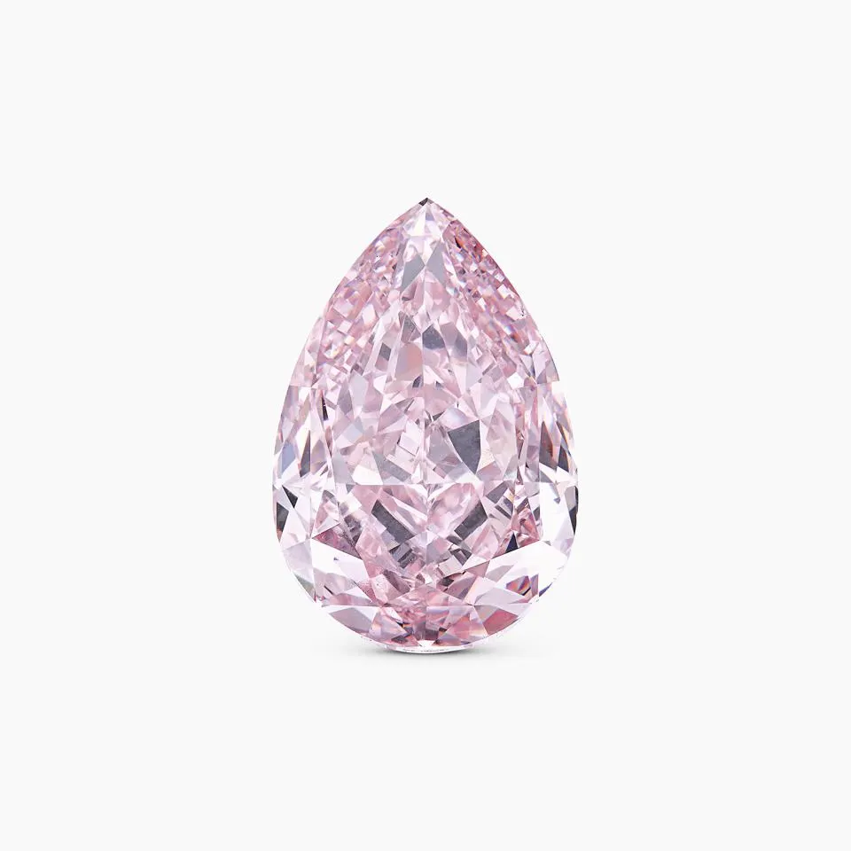 4.12 carat pear shaped fancy pink internally flawless diamond