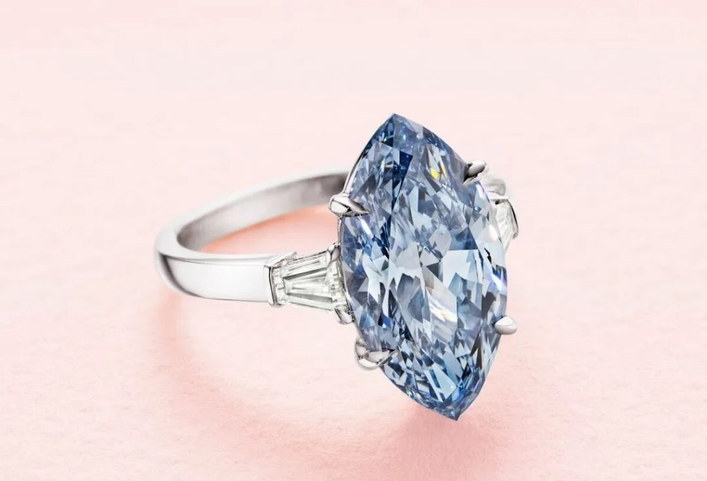 5.04-carat Fancy Vivid Blue marquise-cut diamond