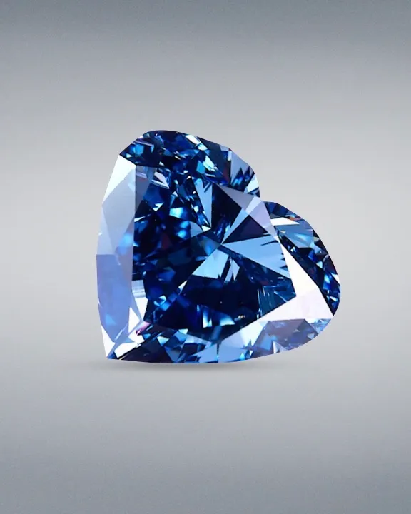 A 27.64 carat Fancy Vivid Blue heart shaped diamond
