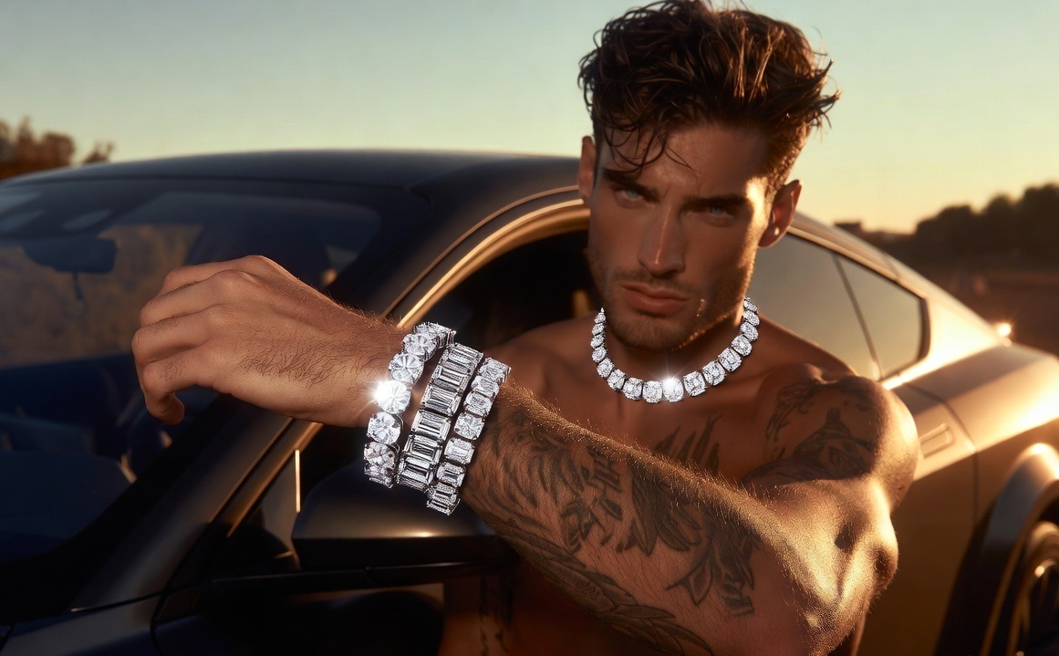 One of the strongest trends in fine jewellery is the rise of the oversized men's tennis bracelet