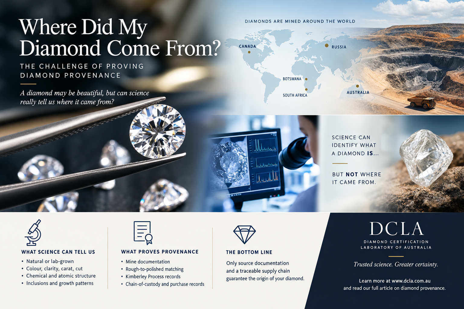 How can you prove the provenance of a polished diamond?